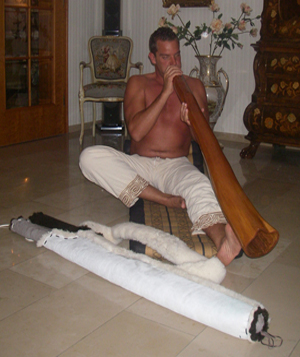 Torsten playing digeridoo